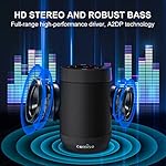 comiso Bluetooth Speaker,5.3 Bluetooth Speakers Wireless,TWS Stereo Pairing,Built in Mic,360 HDSound,IP65 Waterproof Speaker,Support TF Card, for Home/Party/Outdoor/Beach, Gift for Men/Women-Black - Image 5