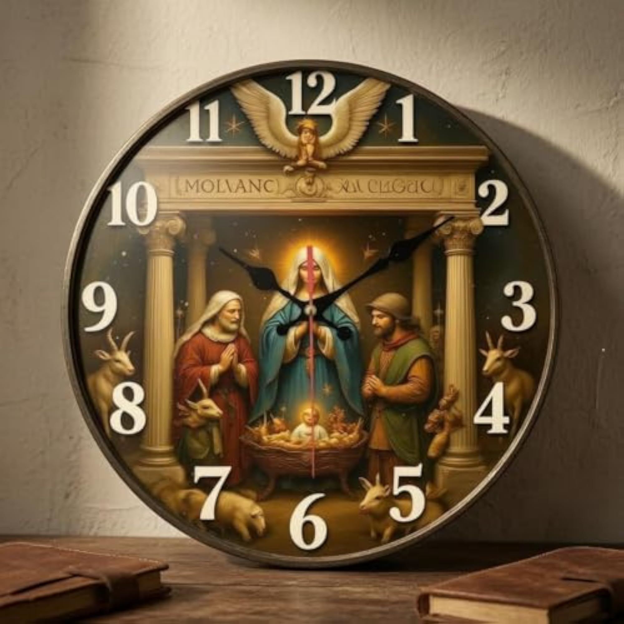 Red Second Hand Round Analog Wall Clock, Decorative Design