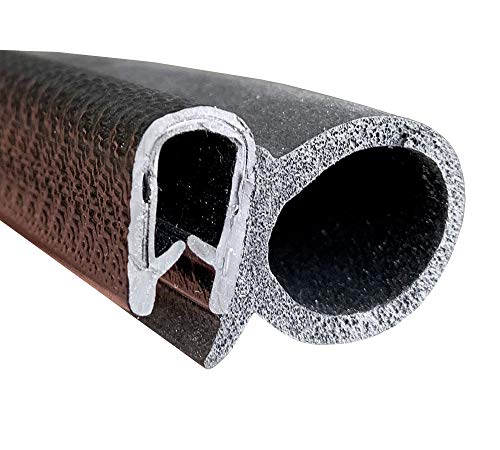 Goma estanqueidad Universal 3m para junta de puerta, adaptable para PEUGEOT 106/205/405,sellado puerta caravana, naval, maquinaria agrícola etc. Rango para sujeción 2-4 mm, NEGRO