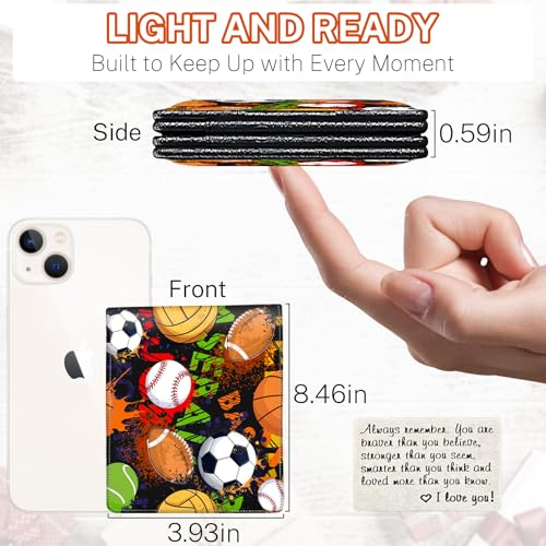 Image of Boys Wallet for Kids, Teen Boy Balls Wallets 9-12 8-10 8-12, Cool Novelty Leather Bifold Rfid Blocking Purse Coin Pocket Zipper Id Window for Children Men Male Youth Guys Birthday Gifts