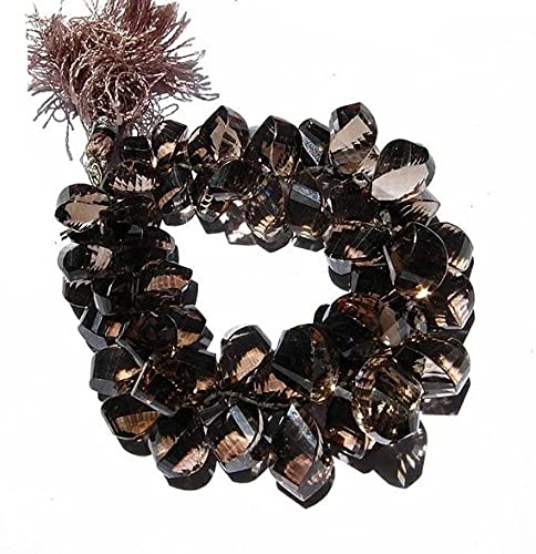 Quartz fumé naturel en fil de perles briolettes pour réussir toutes vos créations de bijoux
