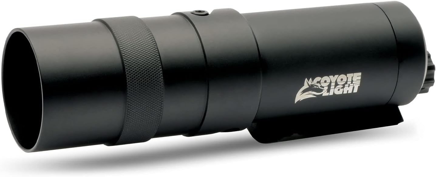 Coyote Light CoyoteLight Durable Lightweight Portable Waterproof Fogproof Adjustable Intensity Rechargeable Night Vision Hunting Flashlight, Case, 1" Scope Mount & Charger Included, Green LED