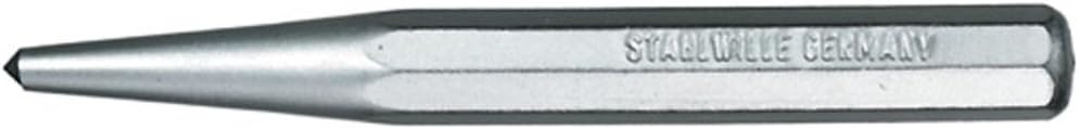 70050005 Centre Punch, 10 mm Wide Tip, 120 mm Long, Octagonal Shank, Chrome Vanadium Steel, Lacquered Silver, Precision Marker for Drilling, Made in Germany