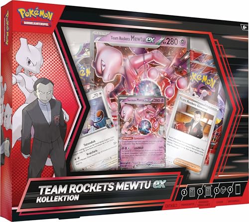Pokémon-Sammelkartenspiel: Kollektion Team Rockets Mewtu-ex (1 holografische Promokarte, 1 überdimensionale holografische Karte & 4 Boosterpacks)