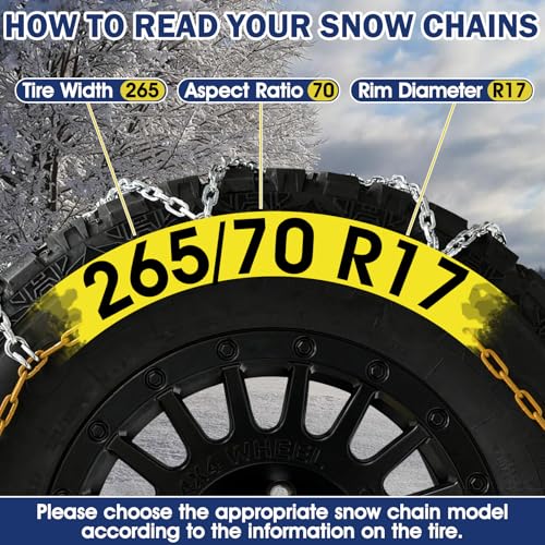 Cadenas de nieve para Tesla Model Y y SUV juego de dos cadenas de tracción universal DEDC MS1520 5