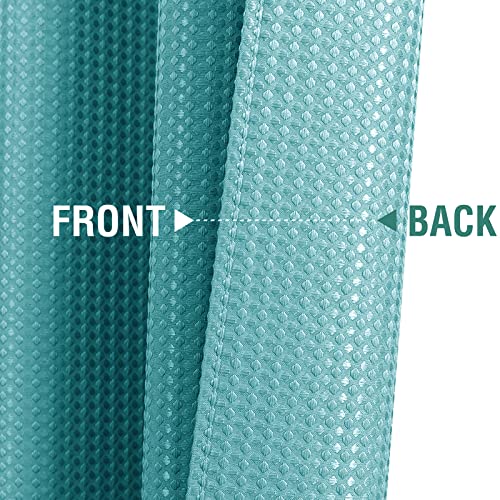 Lazzzy Waffle Textured Valances For Windows Kitchen Curtain Light Blue Valance For Living Room Bedroom Bathroom Half Short Window Drapes Rod Pocket 18 Inch Length Turquoise Blue One Panel #TOP2