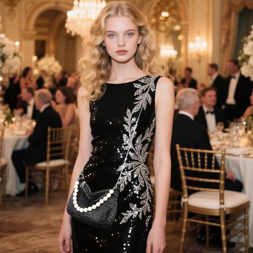 Image of RNIEGA Clutch Purses for Women Bride Rhinestone Evening Bag for Wedding Party Prom Cocktail Engagement