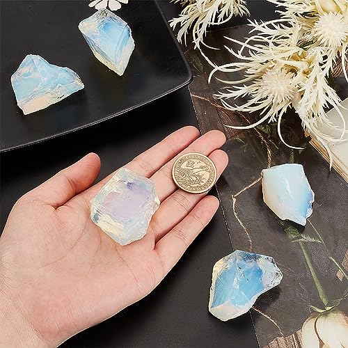 OLYCRAFT 200g 5Pcs Ethiopian Opal Gemstone No Hole Opalite Beads Rough Irregular Ethiopian Opal Stone Organic Crystals Gemstone Natural Ethiopian Opal Stone for DIY Jewelry Making - Image 3