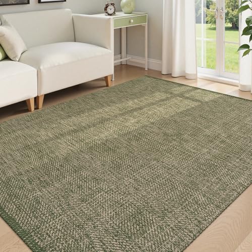 LEEVAN Boho Living Room Rugs 5X8 ft, Washable Woven Cotton