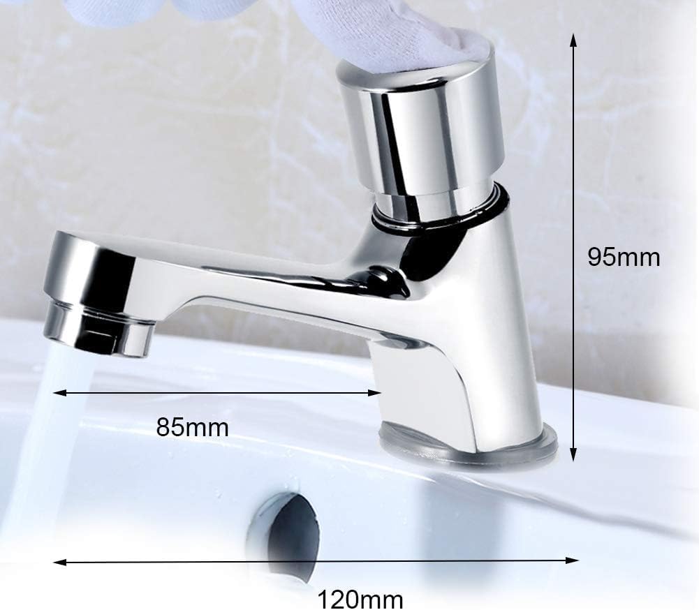 Grifos Para Lavabos de Baño, Retardo de Tiempo Grifo de Lavabo Grifos Cocina Fregadero Grifo Monomando Lavabo Cierre Automático Ahorro de Agua Baño