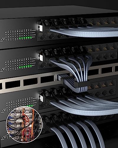 BUSOHE Cat 8 Ethernet Cable 1m (5 Pack), High-Speed 40Gbps 2000MHz Network Cable Braided Flat Gigabit Rj45 STP Shielded Internet Network Lan Cable Cord Compatible with PC, Laptop, Routers, Modem - Image 6