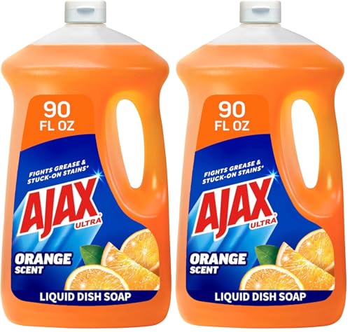 Image of Ajax Ultra Liquid Dish Soap Orange Scent, Triple Action, 90 fl oz Bottle (Pack of 2)