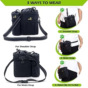 POPMISOLER Dog Treat Training Pouch for Dog Training with Poop Bag Dispenser and Multiple Pockets, Dog Walking Bag Adjustable Waist Belt Clip Shoulder Strap Dog Treat Bags 3 Ways to Wear(Black) POPMISOLER Dog Treat Training Pouch for Dog Training with Poop Bag Dispenser and Multiple Pockets, Dog Walking Bag Adjustable Waist Belt Clip Shoulder Strap Dog Treat Bags 3 Ways to Wear(Black)