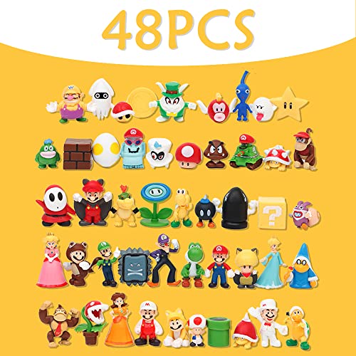 Miao Yu 48 Pcs Figurines Set Action Figures Bros Decorations Pvc Figures Mini Collection For Game Fans (48 Pcs) #TOP2