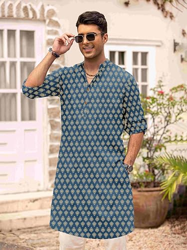 Image of BE ACTIVE Cotton Kurta for Men | Traditional and Classy Design | Indian Kurta | Full Sleeve Kurta