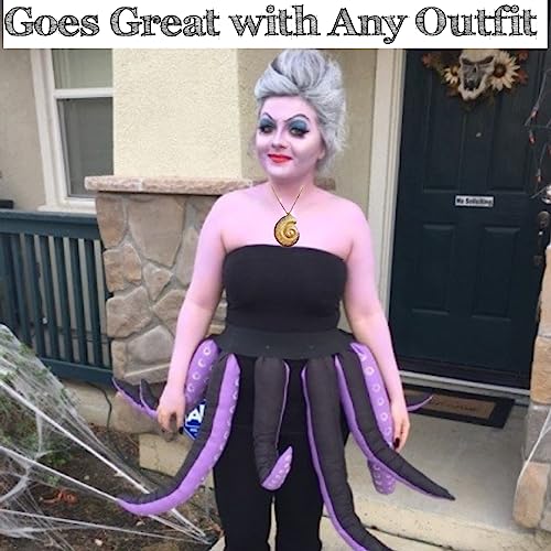 Sea Witch Shell Necklace - Enchanting Sea Witch Jewelry for Villain Fans. Cute Gold Metal Shell Necklace for Women Perfect Ursula Costume Accessory for Halloween, Trips, and More. Snail Shell Necklace for Women. Dangle Gold Stainless Steel Shell Necklace4