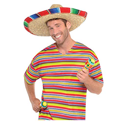 amscan Fiesta Striped Multicolored Fabric Shirt | Party Outfit