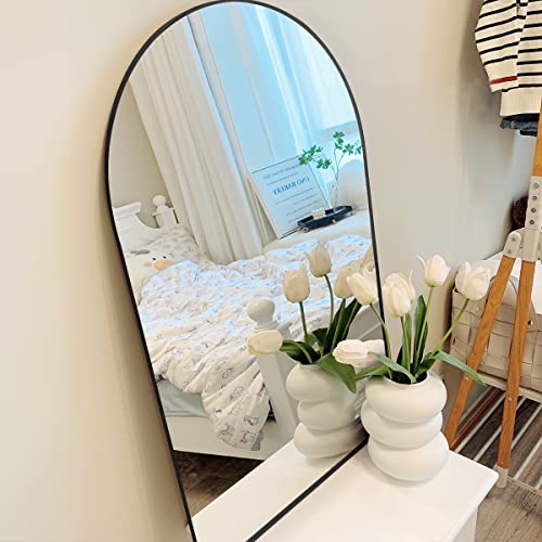ITSRG Wall Mounted Mirror, Bathroom Mirror for Wall, Arch Mirror for Bathroom, Mirror for Bathroom Wall Mounted, Black Vanity Mirror with Metal Frame for Bedroom Living Room Entryway(20\" x 30\")
