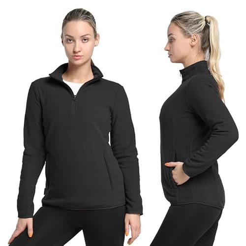 33,000ft Women's Half Zip Fleece Pullover Ladies Warm Fleece Jacket Soft Microfleece Ski Jackets Breathable Outerwear with A Big Pocket for Travelling Running Outdoor Sport - Image 7