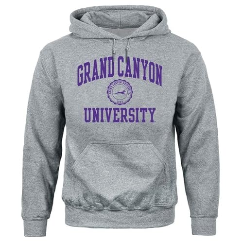 Barnesmith Grand Canyon University GCU Lopes Hooded Sweatshirt, Heritage, Charcoal Grey, Medium