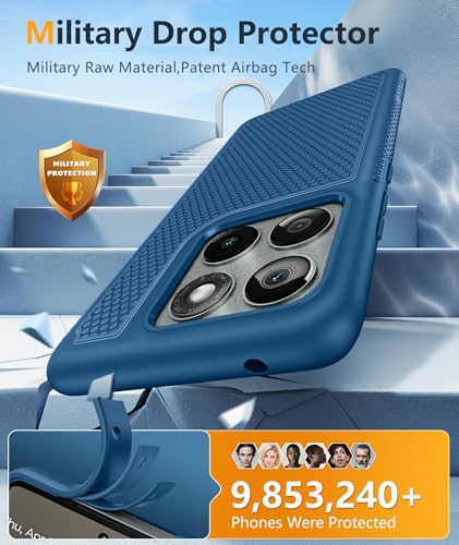 Image of FNTCASE for Motorola Edge 2025 Case: Dual Layer Protective Lightweight Duty Cell Phone Cover Shockproof Rugged with Non Slip Textured Back - Military Protection Bumper Tough - 6.7inch (Blue)