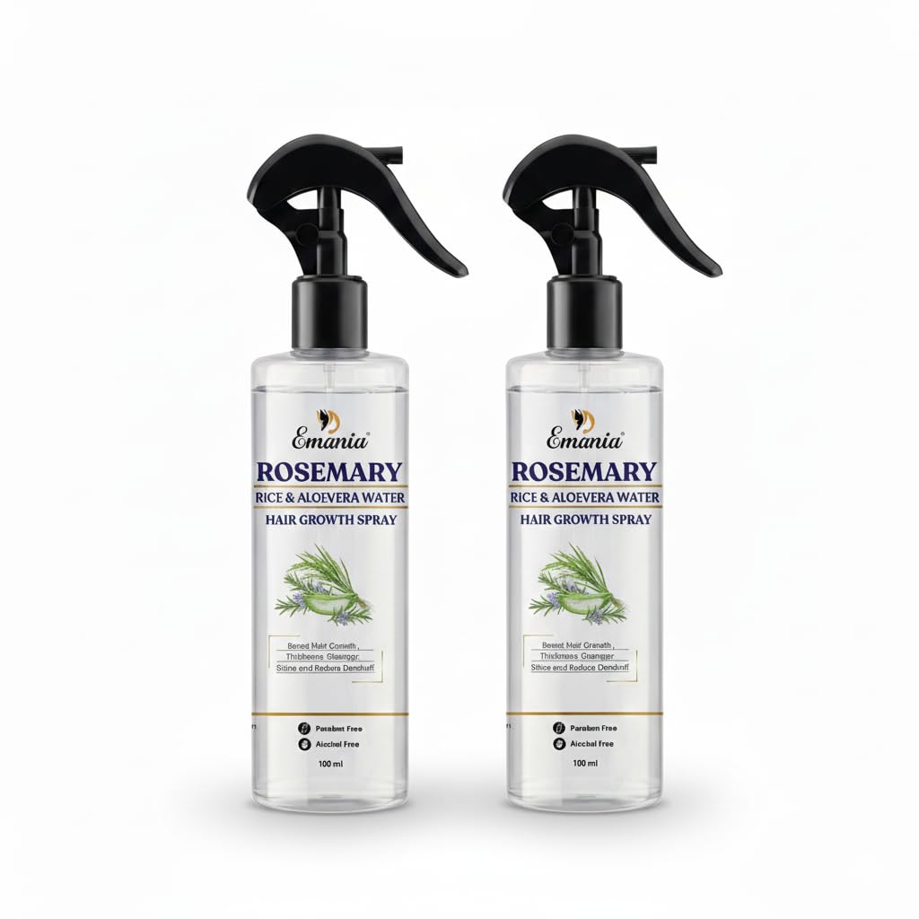 Rice and Rosemary Water Hair Spray | With Keratin and Aloevera | For Hair Growth, Hair Fall Control, Frizz Control, Hair Conditioning & Shine | Men & Women 100 ml (Pack of 2)-image-42