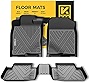 KYX Floor Mats Fits for 2022 2023 Civic Sedan Hatchback, Rear Row Without USB Outlets, All Weather Protection Floor Liners 1st and 2nd Row Front & Rear, Car Mats TPE Black