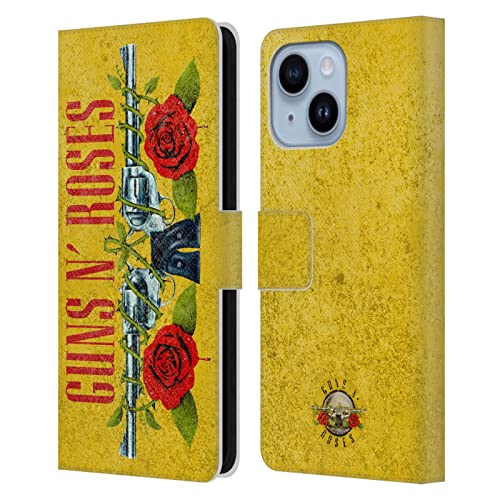Protection cuir iPhone 14 Plus Guns N' Roses finition Pistolets Vintage