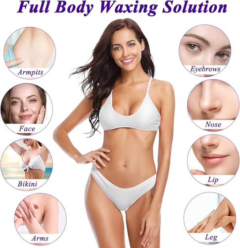 Image of Wax Kit Wax Heater Machine Waxing Kit Combo Wax Machine Chocolate Cream Wax (550 gm) Aloe Vera (550 gm) Strips (70pcs) Spatula(Kinfe),Sponge) | Hair Removal Waxkit (Liposoluble Wax) for Women