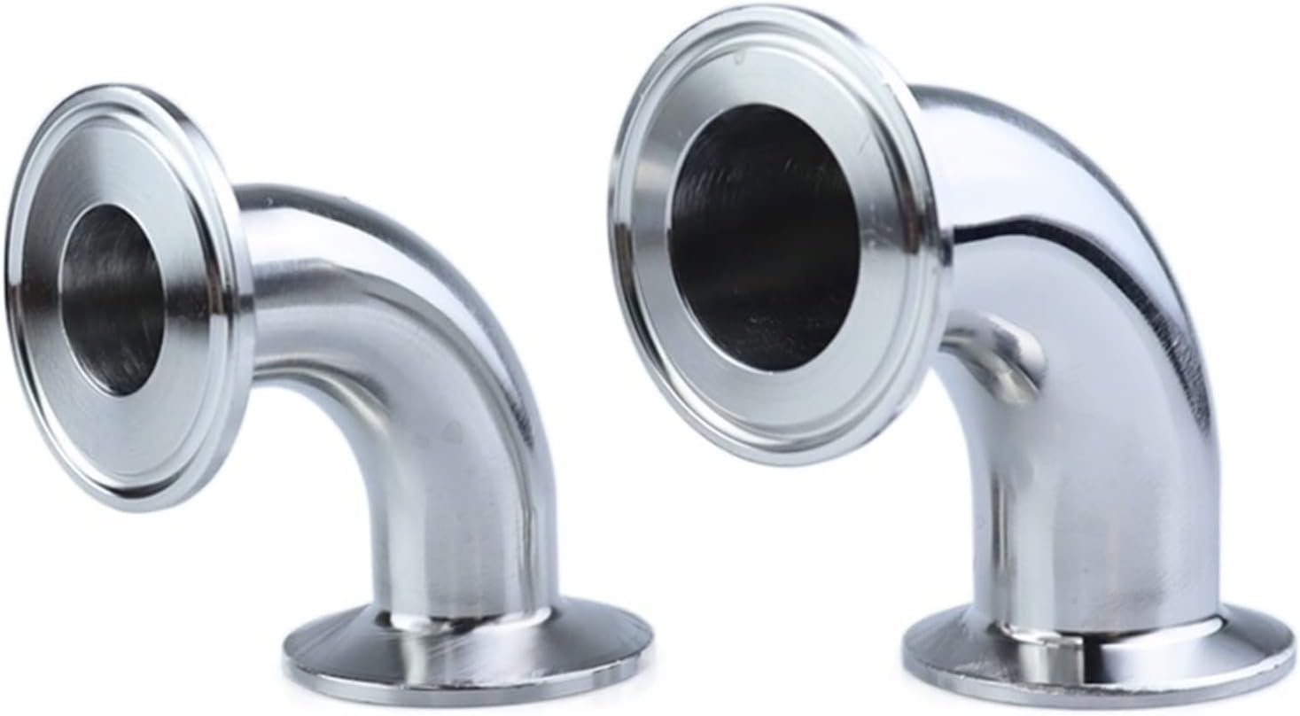 Stainless Steel Elbow 1.5" 2” 3” 4” Tri Clamp x 38mm 51mm 91mm 102mm Pipe OD 304 Stainless Steel 90 Degree Elbow Sanitary Fitting(76mm x ferrule 91)
