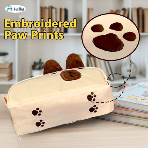 Image of FunBlast Pencil Pouch for Girls - Capybara Pouch for Girl, Multipurpose Zipper Pouch, Aesthetic Pouch for Girl, Kawaii Pencil Case, Cute Pouches for Girls, Return Gift for Kids (Beige)