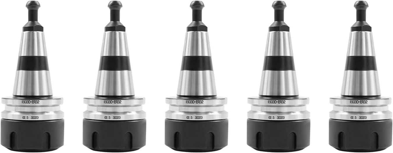 ISO30 ER32-50L Balance Collet, 5PCS Balance Collet Chucks G2.5 30000RPM CNC Tool Holder 40cr Steel CNC Router Tool Holder with Spanner Wrench, 1-20mm Clamping Range