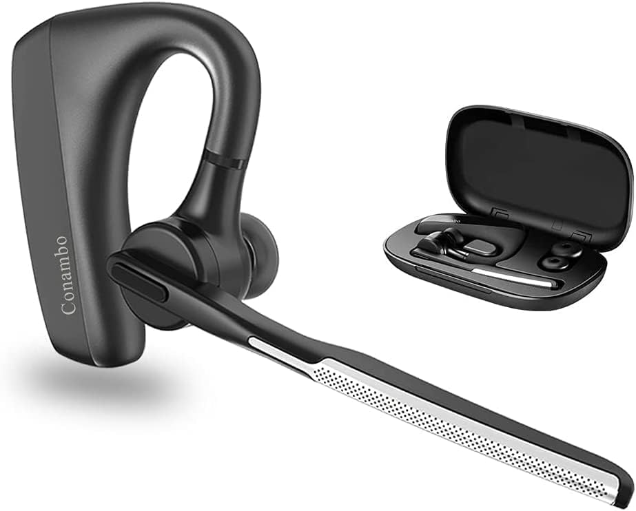 Bluetooth Headset V5.0, Ultra Light Weight(12g) Hand Free Wireless Bluetooth Earpiece 240 Hours Stand-By Sweatproof Noise Cancelling for Apple iPhone Samsung LG Sony Android PC Laptop