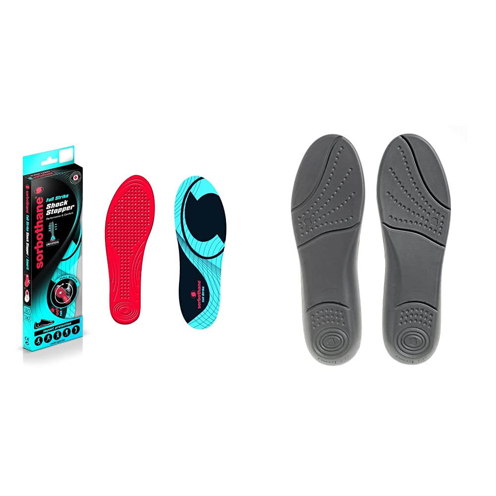 Full Strike Insoles, Lightweight, Shock Absorbing, and Flexible Insoles for Ideal Comfort and Performance & Cush N Step Insoles, Size 7, New Version, Shock Absorbing Cushion