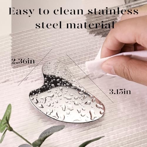 Image of BAIMEI IcyMe Stainless Steel Gua Sha Facial Massager Tools |Relax Back Muscles | Face Sculpting | Daily Beauty Routine | Guasha Tool for Face|Skincare Gift for Women