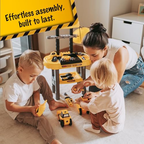 Tomleon WB2021 Toddler Workbench And Tool Set W/ 2 Take Apart Trucks thumb #6
