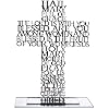 YTATY 21cm Religieuze Schriften Kruis Stand, Acryl Jezus Christus Katholieke Bijbel Kerk Gebed Thuis Kapel Decoratie, Christus Katholieke Kruis Jezus, Katholieke Gebed (zilver)