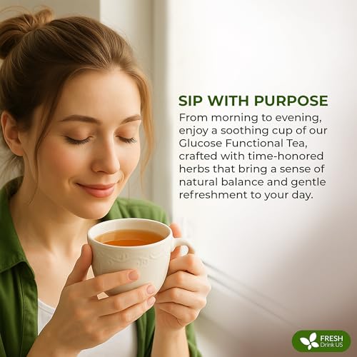 Image of FreshDrinkUS, Glucose Functional Loose Leaf Tea | 4oz | Herbal Blend of Gymnema, Milk Thistle, Dandelion Root, Cinnamon & Ashwagandha - Naturally Caffeine-Free, Premium Quality, Balanced Flavor. Vegan
