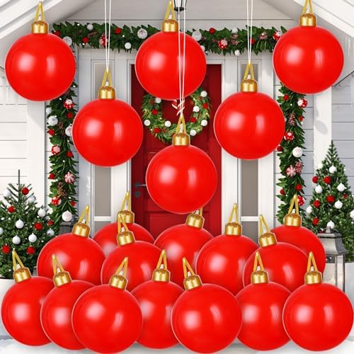 Jetec 24-Piece Christmas Inflatable Ball Ornaments - 9 Inch Black & White PVC Hanging Decor For Trees, Doors & Outdoor - View #4