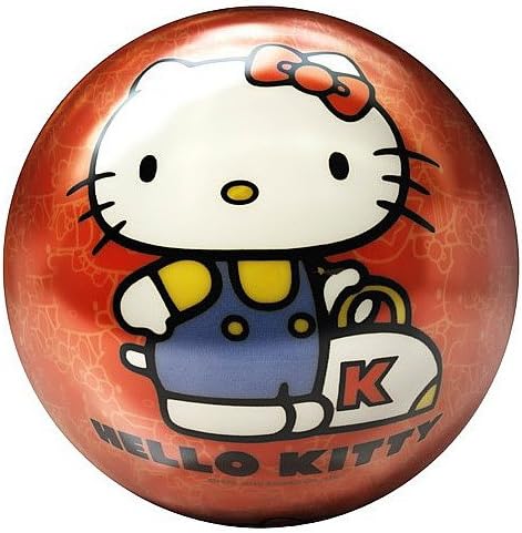BRUNSWICK HELLO KITTY GLOW VIZ-A-BALL BOWLING BALL WHITE/RED 8 LB