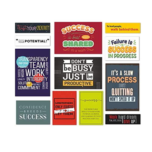 Image of PAPER PLANE DESIGN Framed Poster Set of 12 For Office Wall Decoration (OFFICE)