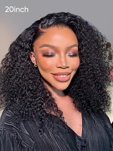 Wiggins Wig Curly Glueless Wigs Human Hair Pre Cut Lace Pre Plucked 100% Real Curly Human Hair With Pre Bleached Knots Wear And Go Glueless Wig 18 Inch — view 3