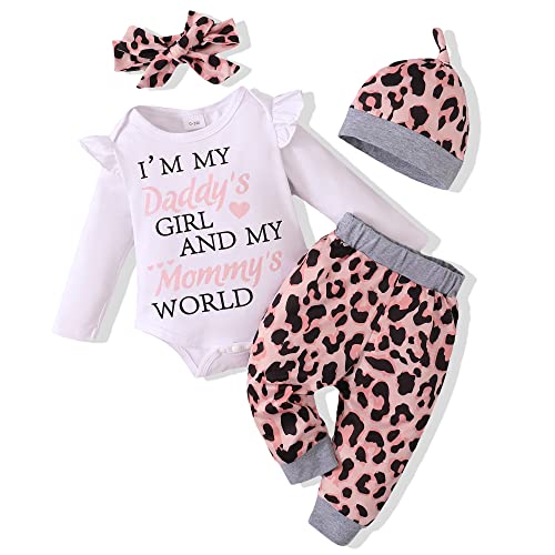 Image of Renotemy Newborn Baby Girl Clothes Outfits Infant Romper Ruffle Floral Pants Cute Toddler Baby Girl Clothes Set