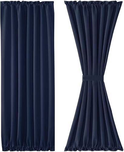 Miniatura 589 de DWCN Cortinas para puerta francesa: cortina térmica con bolsillo para barra para puertas con ventana de cristal, puertas de cocina y patio