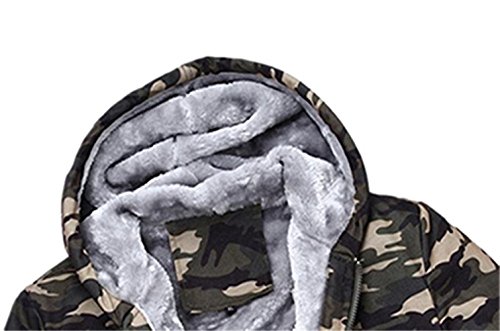 ManMicaiJacke Dreamskull Kapuzenjacke Übergangsjacke Steppjacke Winterjacke Jacke Baumwolle Camouflage Gefüttert mit Kapuze Fleece Militär Military Winter Mantel Warm Männer Herren (XXL)