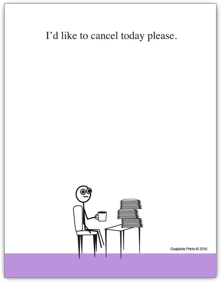 Funny Novelty Gift Notepads - 4-Pack Bundle - I'm Dead Inside, Trying to Act Like a Person, I Understand Nothing, I'd Like to Cancel Today Please