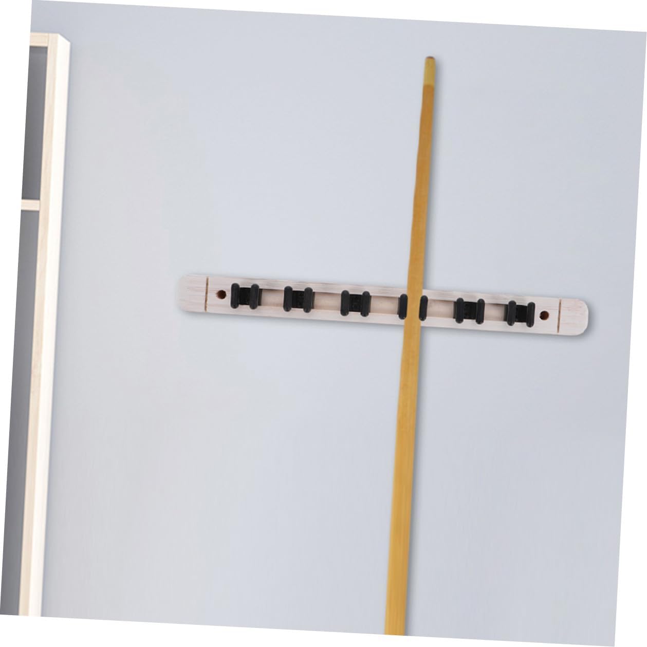 2 Pairs Solid Wood Pool Cue Rack Wall Mounted Billiard Cue Holder 6-hole Storage for Pool Table Accessories