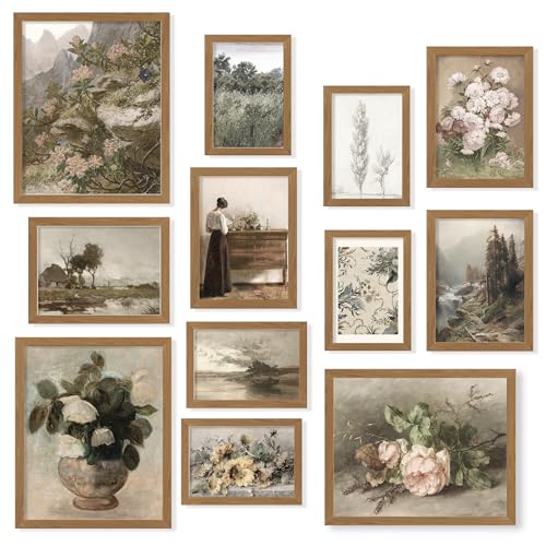 97 Decor 12 Pcs Vintage Wall Art Set - French Country Wall Decor, Vintage Posters For...