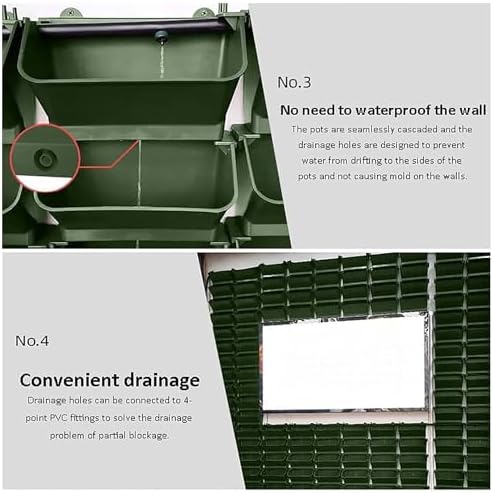 Vertical Wall Planter - Stacking Self-Watering Planters for Outdoor & Indoor Garden Decor - Wall-Mounted Pocket Holder for Vegetables, Fruits, & Herbs