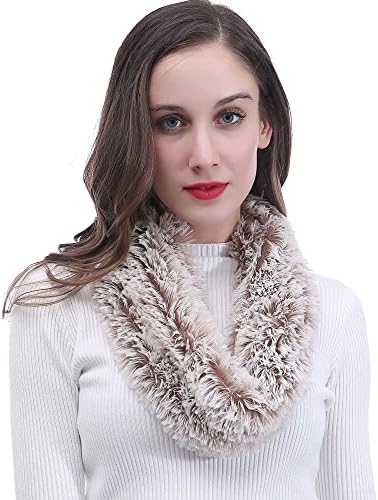 Lina & Lily Super Soft Fluffy Faux Fur Snood Scarf Neck Warmer
